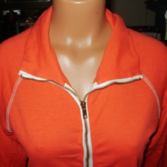 Free People MVP Track Jacket POPPY RED COTTON zip - Picture 2 of 3